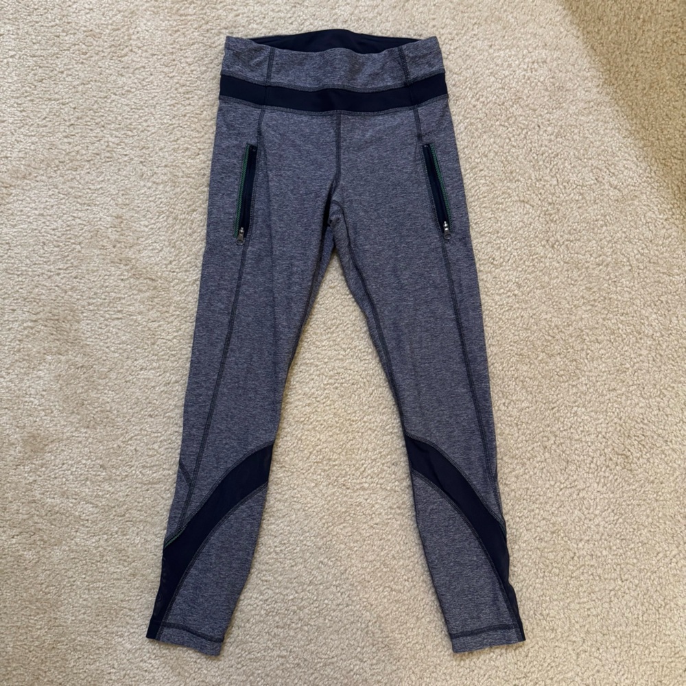 Lululemon Inspire Tight II (Mesh) - Heathered Naval Blue Size 4